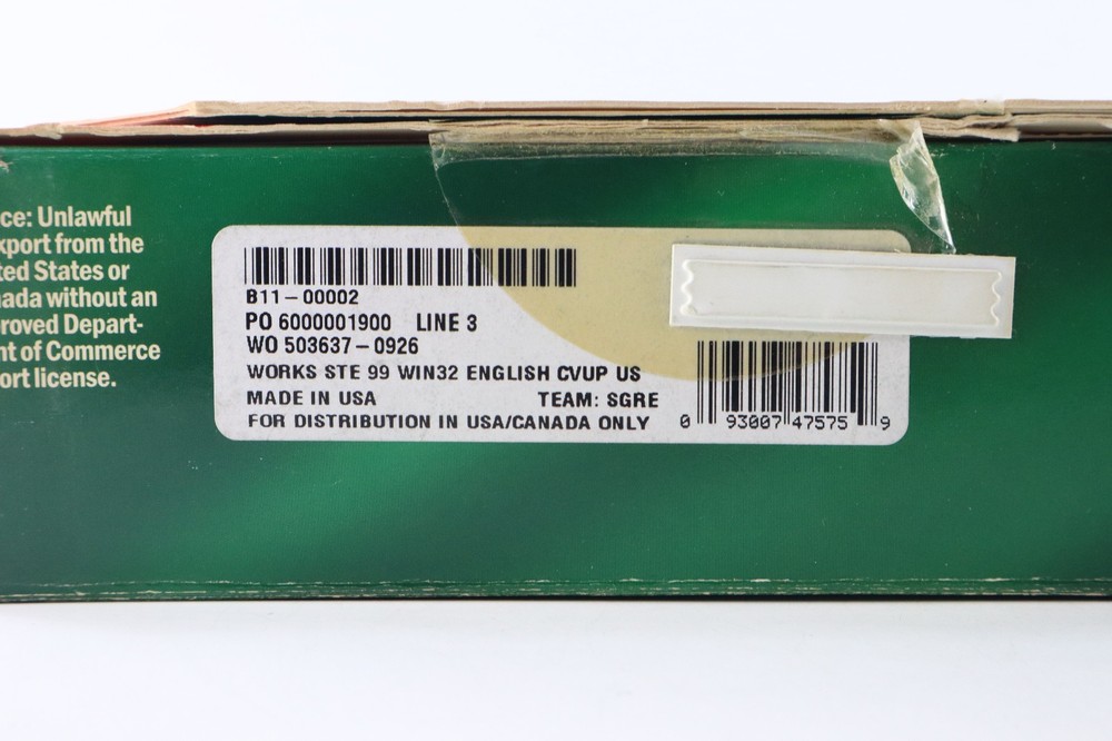 Microsoft Works Suite 99 w/ Product Key Big Box