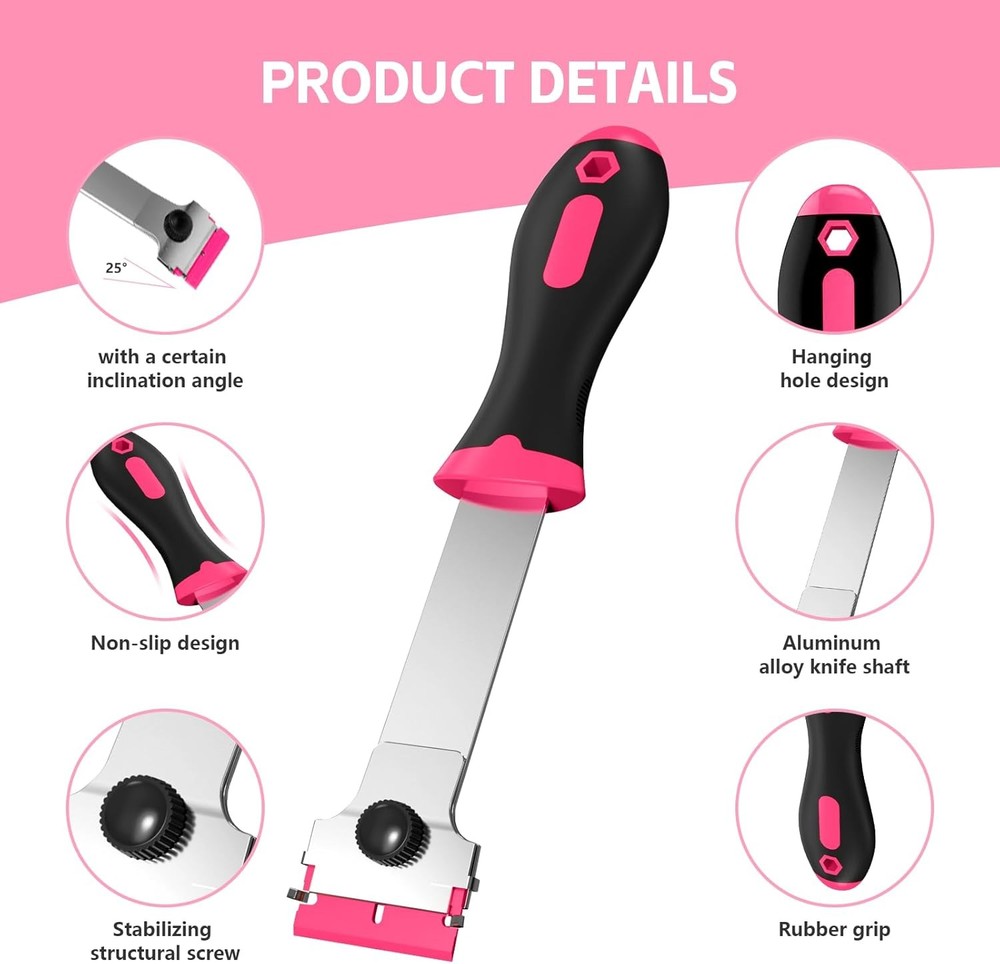 3 Pack Razor Blade Scraper Set, Includes 30 Plastic & 30 Metal Blades, Multi-Pur