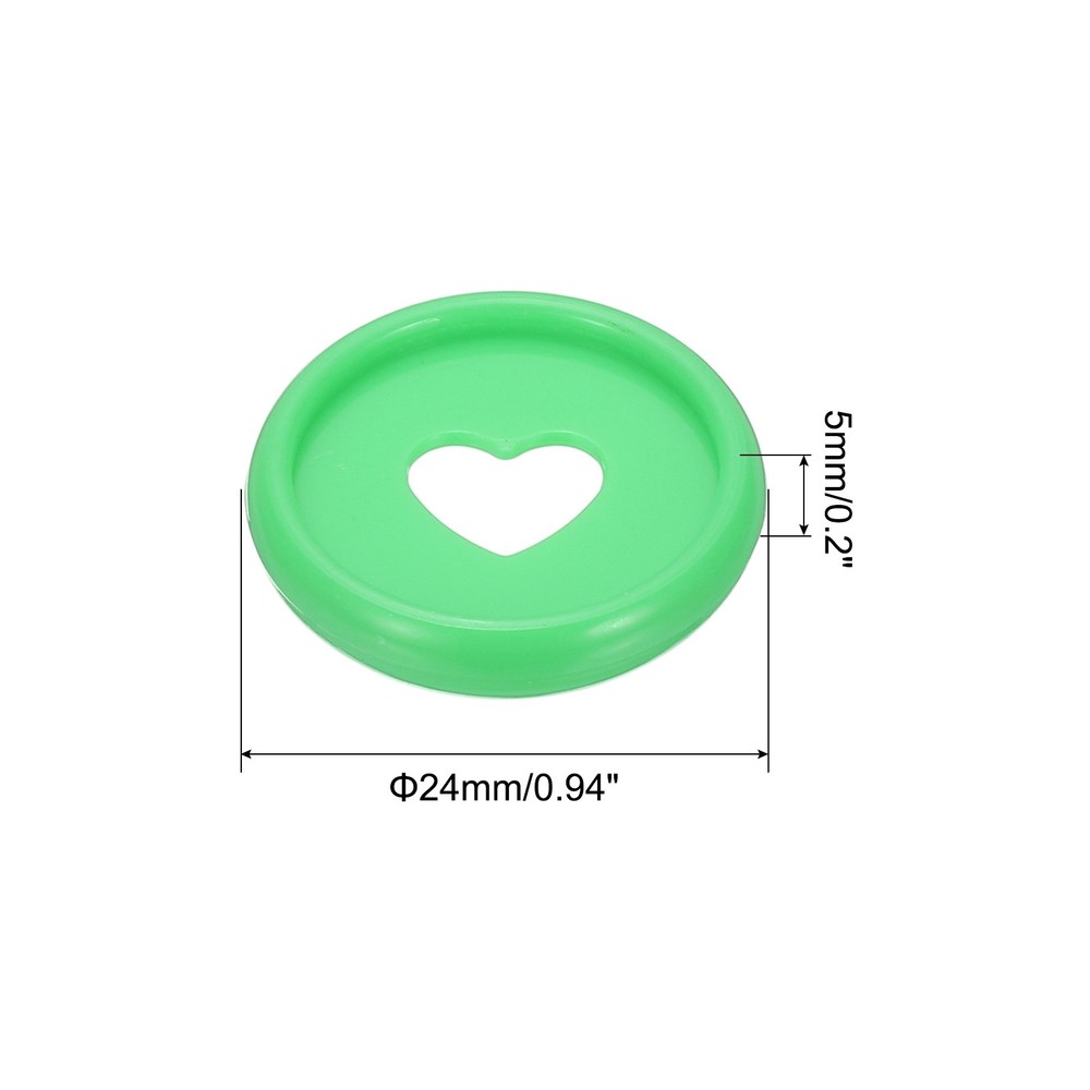 24mm Plastic Book Binding Discs, 11 Pack Expansion Discs Heart, Dark Green