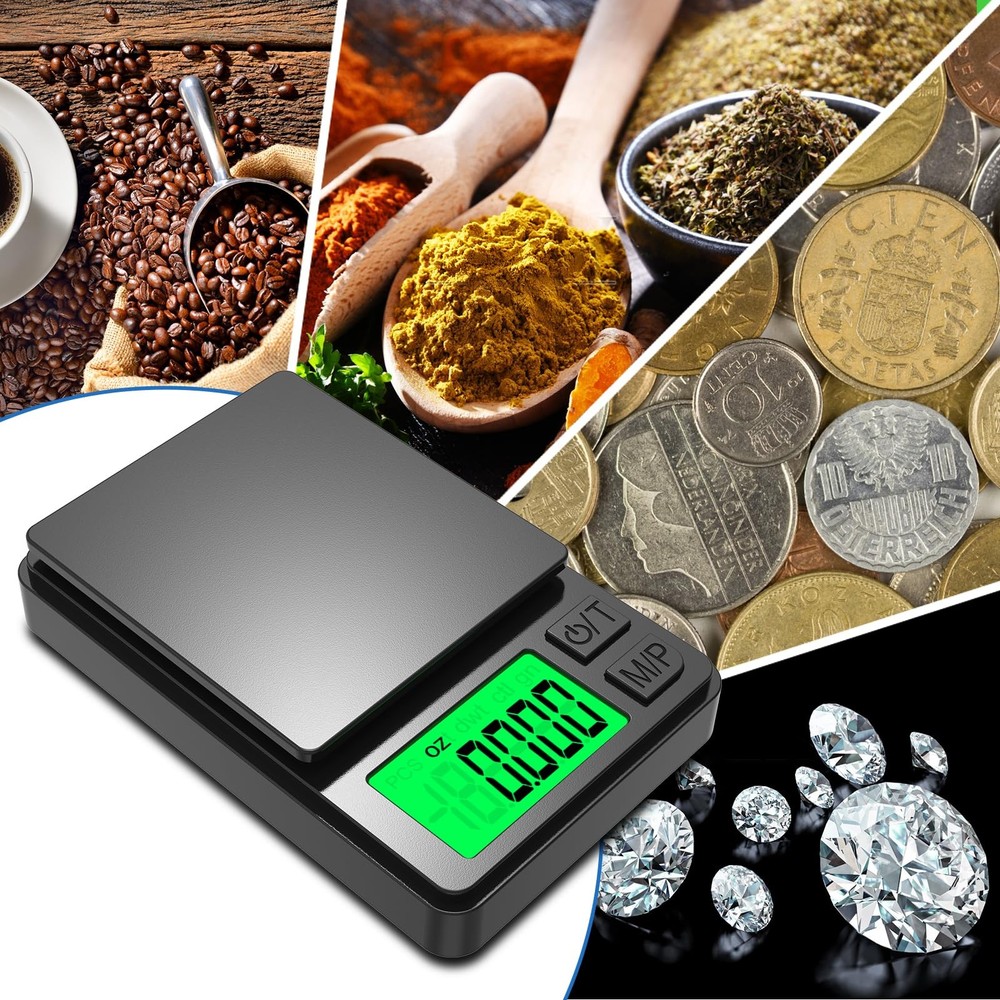 SMALL DIGITAL POCKET SCALE Precision Gram Ounces Grains Scale LCD Display 1000g