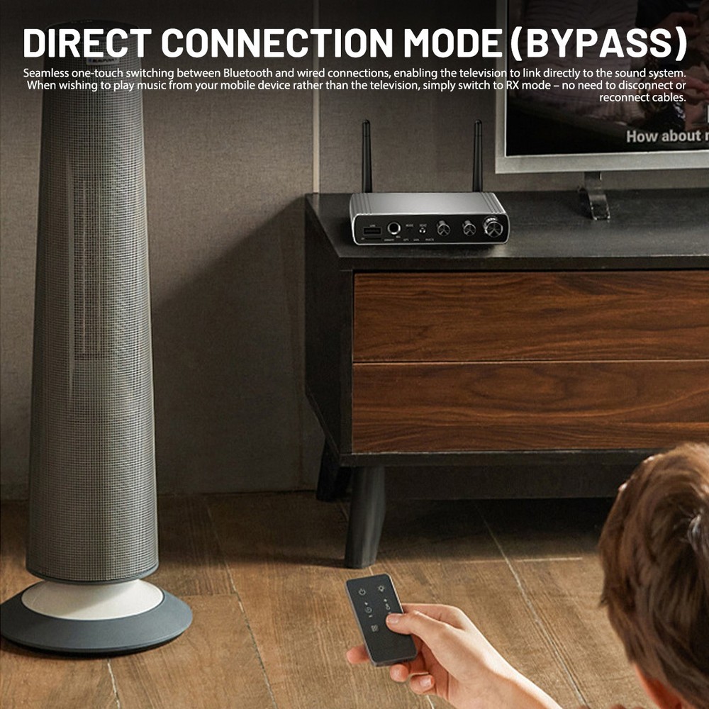 Bluetooth V5.4 Transmitter Receiver Long Range For TV Home Stereo Audio Adapter