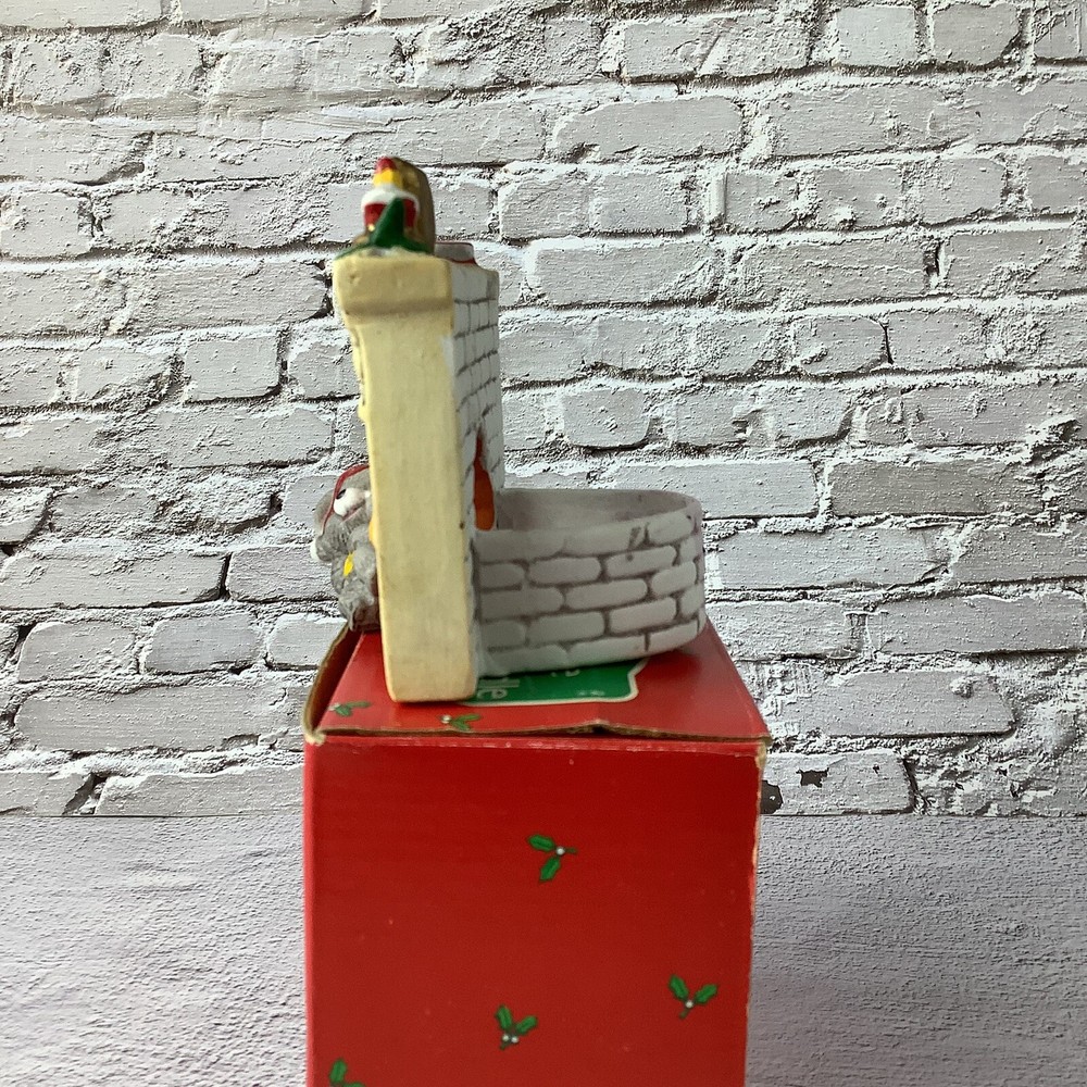 Vintage Night Before Christmas Ceramic Candle Holder-ORIGINAL BOX-