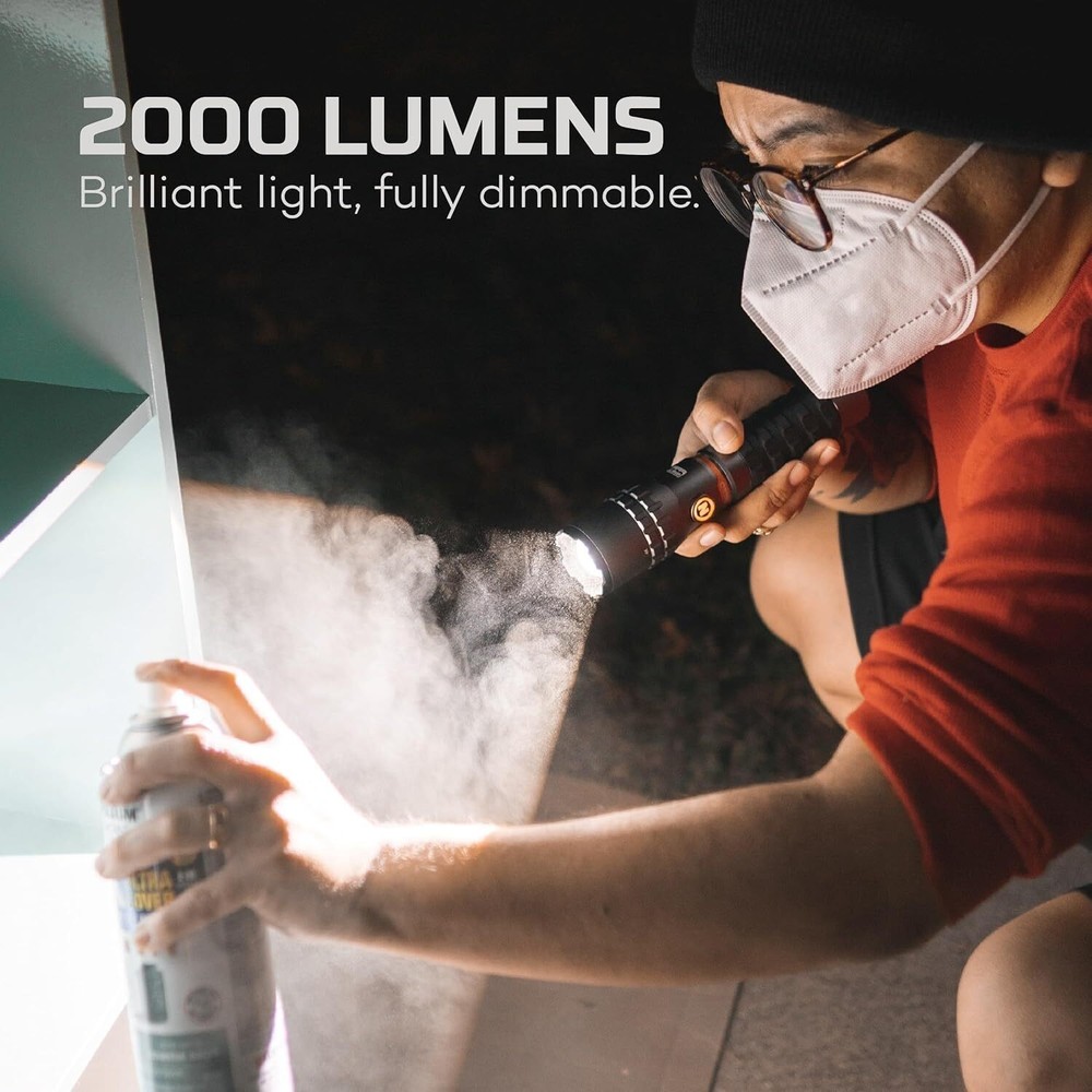 Slyde King 2000 Lumen Flashlight Rechargeable LED Flashlight Work Light Bright