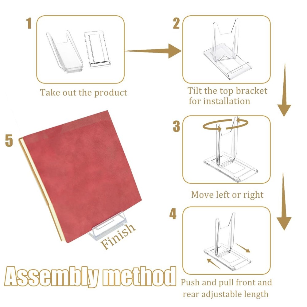 20 Packs Acrylic Comic Book Display Stand, Adjustable Clear Display Holder Easel