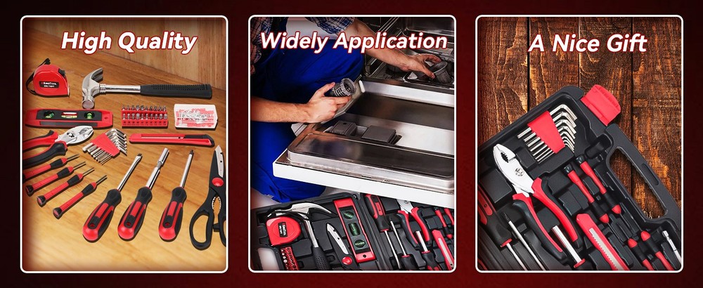 149 Pieces Basic Home Repair Tool Set - General Household with Plastic Toolbox