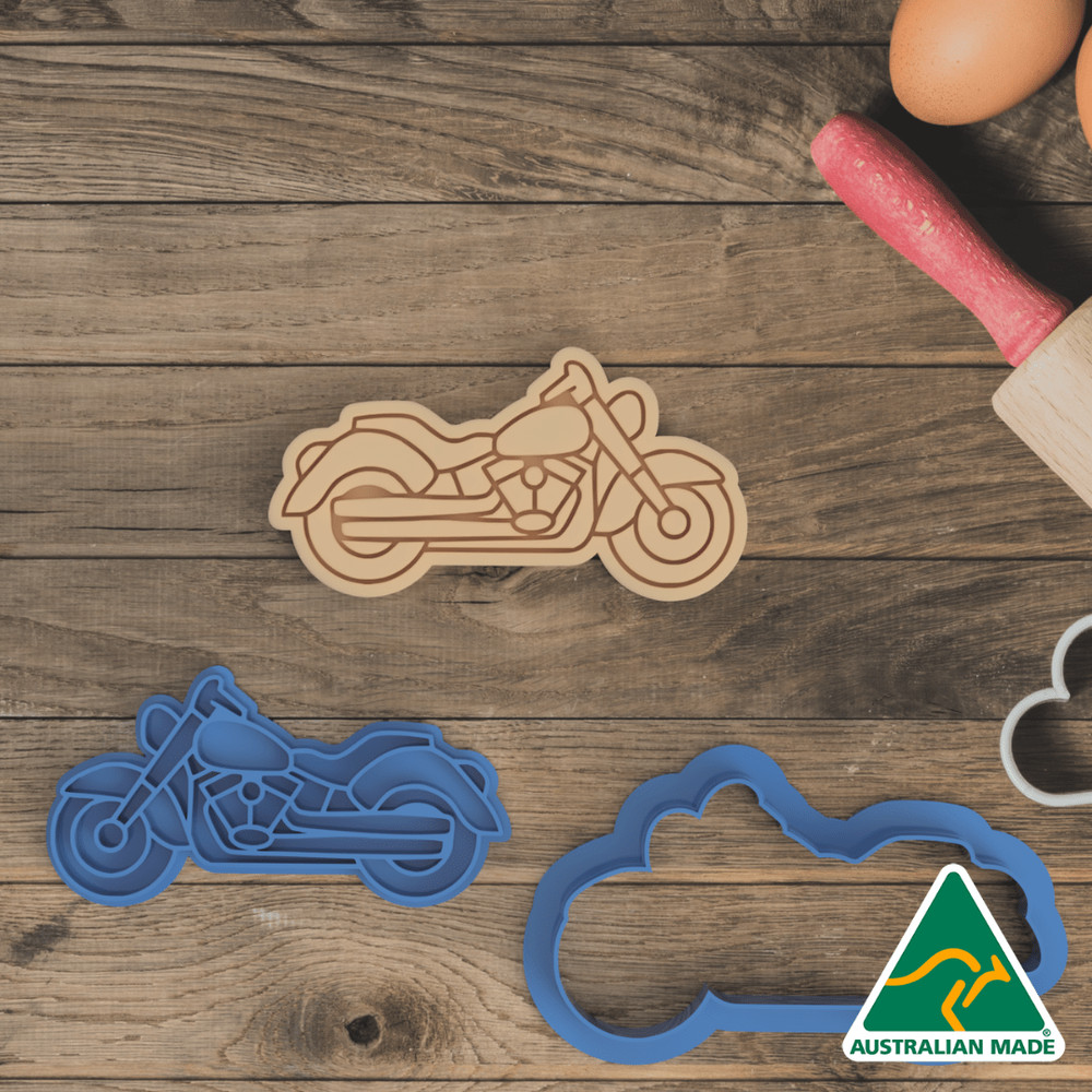 Motorcycle Cookie Cutter and Embosser Stamp