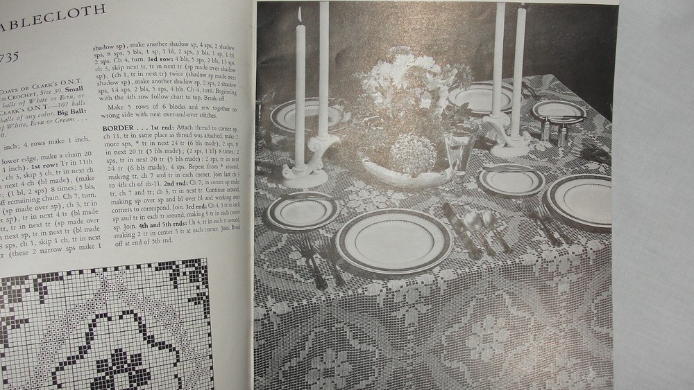 1947 COATS & CLARK CRAFT BOOK "TABLECLOTHS" #231 INSTRUCTION BOOK