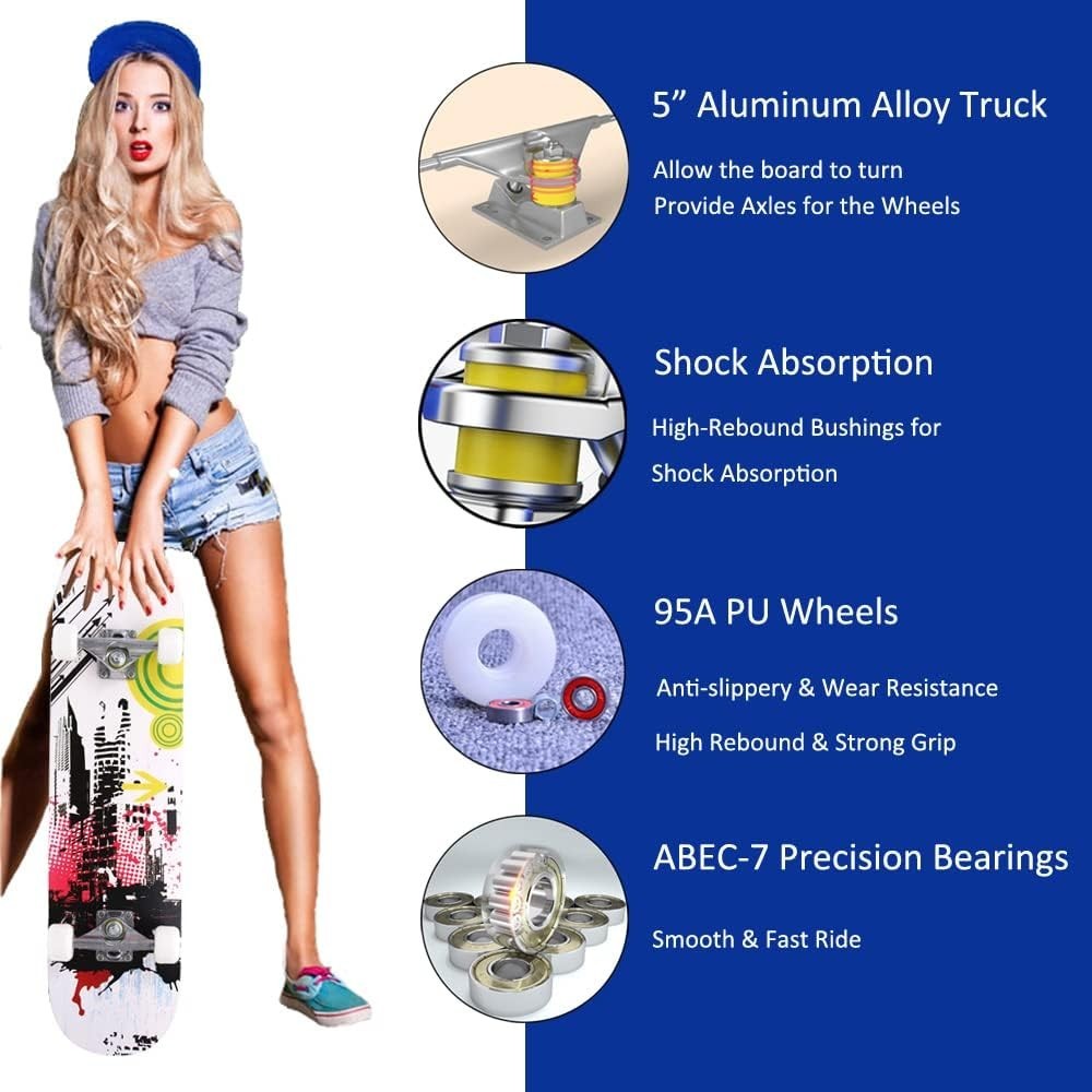 Pro Quality 31-Inch Longboard with Soft PU Wheels - Ultimate Riding Experience
