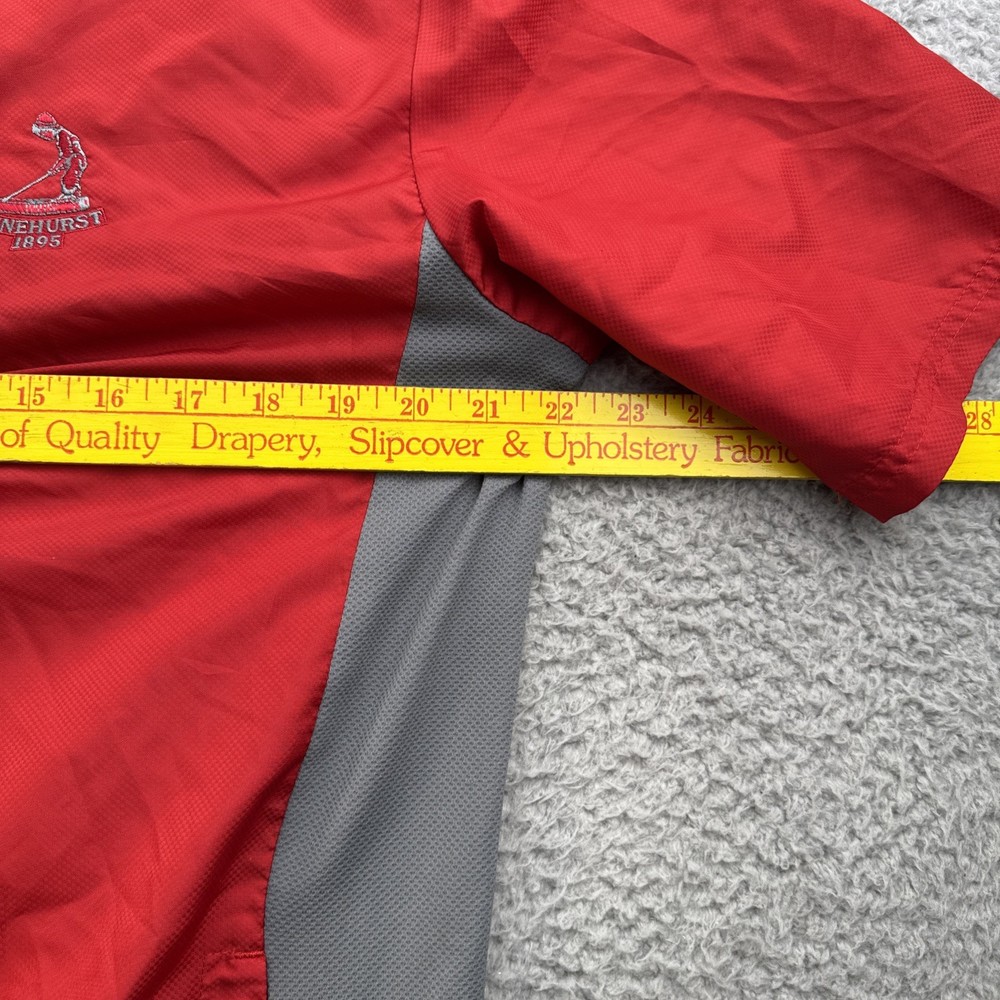 Pinehurst Adidas Golf Windbreaker 1/4 Zip Pullover Mens Medium Red Performance