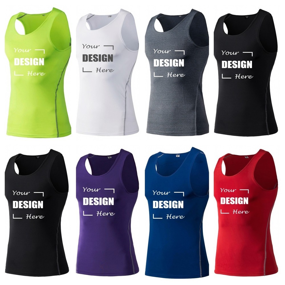 Custom Men Compression Shirt PRINTED Personalized Tank Top Training Base Layer