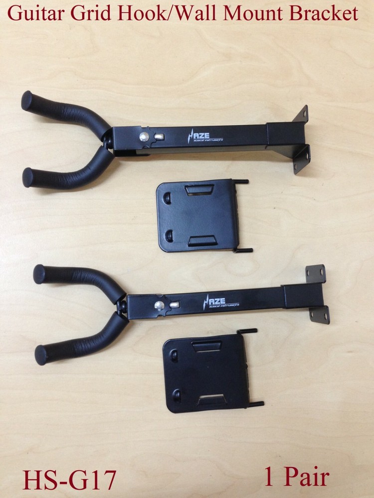 2 x Guitar Grid Hook/Wall Mount Brackets, Long-Arm, Strong Structure - HJWH-G17