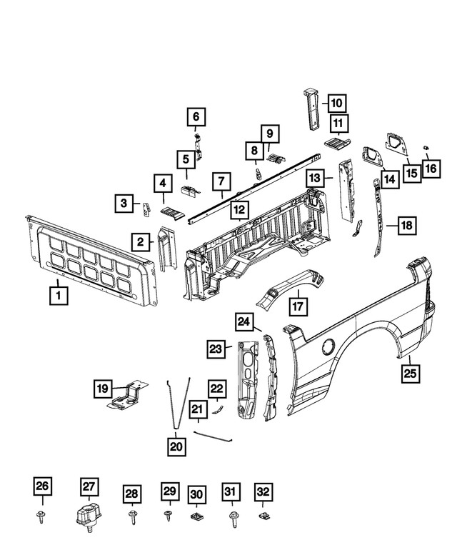 Genuine Mopar Rail Cap Right 68084032AB