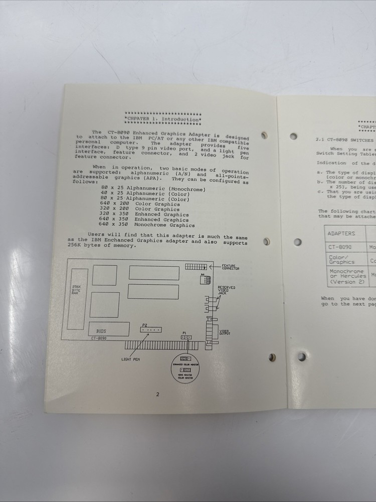 CT-8090 Enhanced Graphic Adapter User’s Manual - Vintage