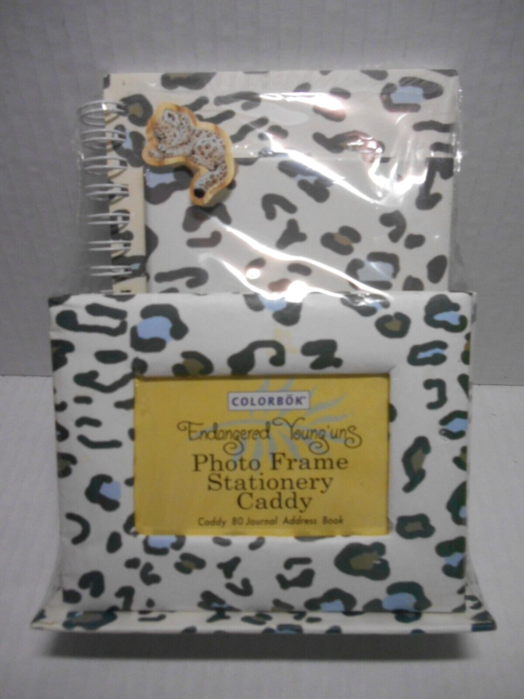 Rare Vintage ENDANGERED YOUNG'UNS Photo Frame Journal Address Book LEOPARD SPOTS