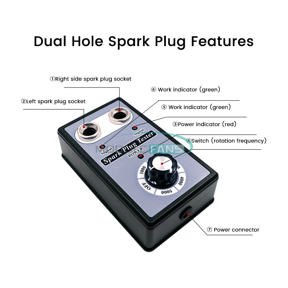 Dual Hole Car Spark Plug Tester Diagnostic Ignition Analyzer Tester AC100-240V