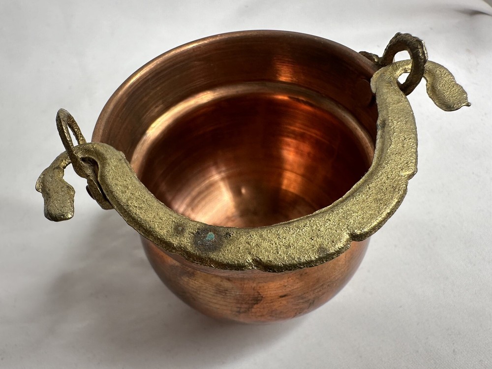 Fairy Garden Copper Kettle 3"