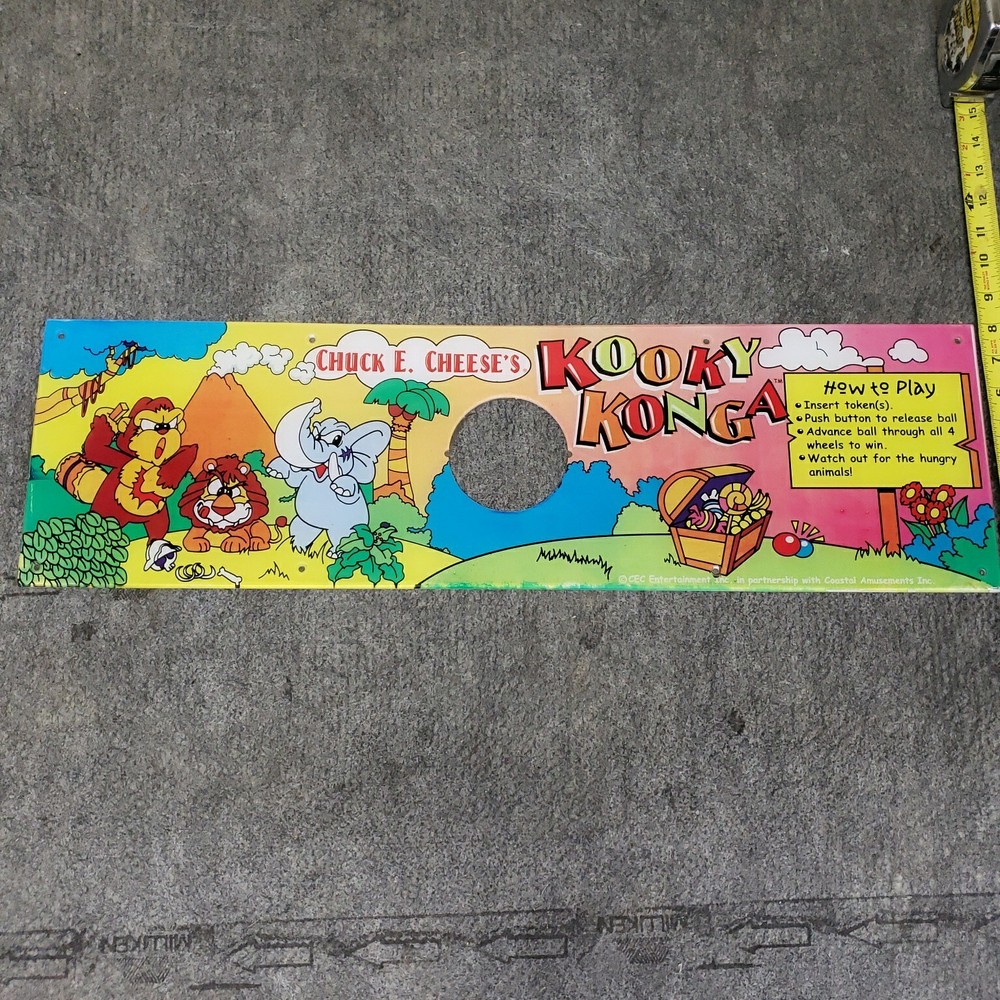 NOS Chuck E Cheese CEC Kooky Konga Redemption Arcade Marquee