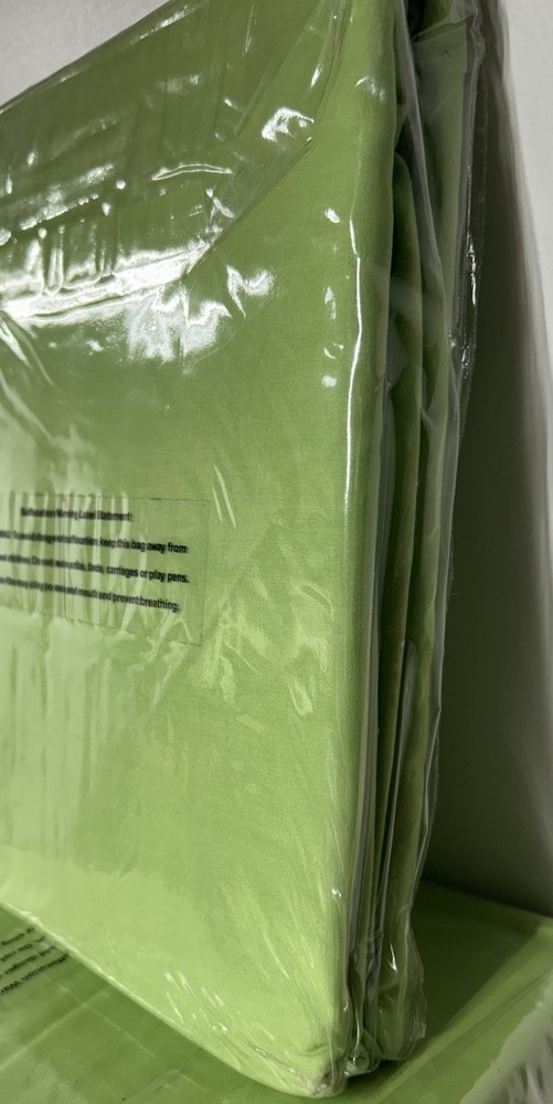 TheCompany Store Solid Sheets TWIN 100% Cotton Percale Palm Green