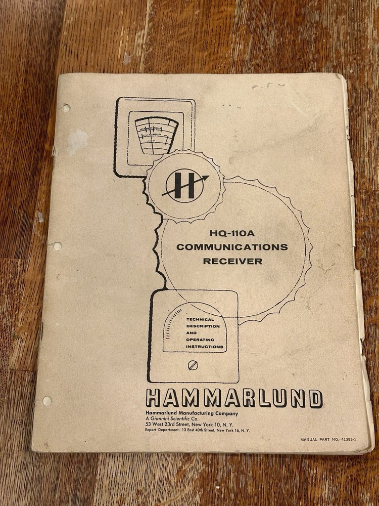 Hammarlund HQ-110A Communications Receiver Operating Manual (original)