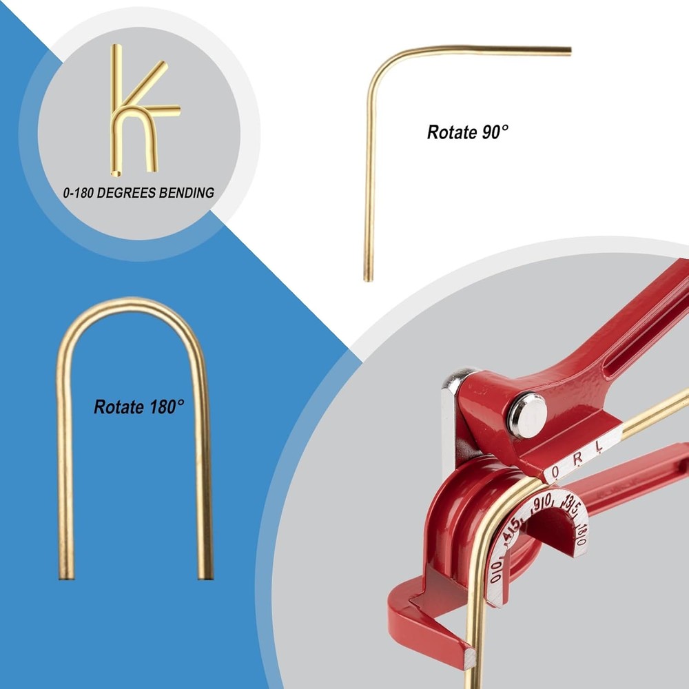 3 Size Pipe Bender Manual 0 180 Degree Red