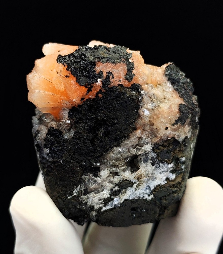 Natural Orange Stilbite On Base Minerals #S103