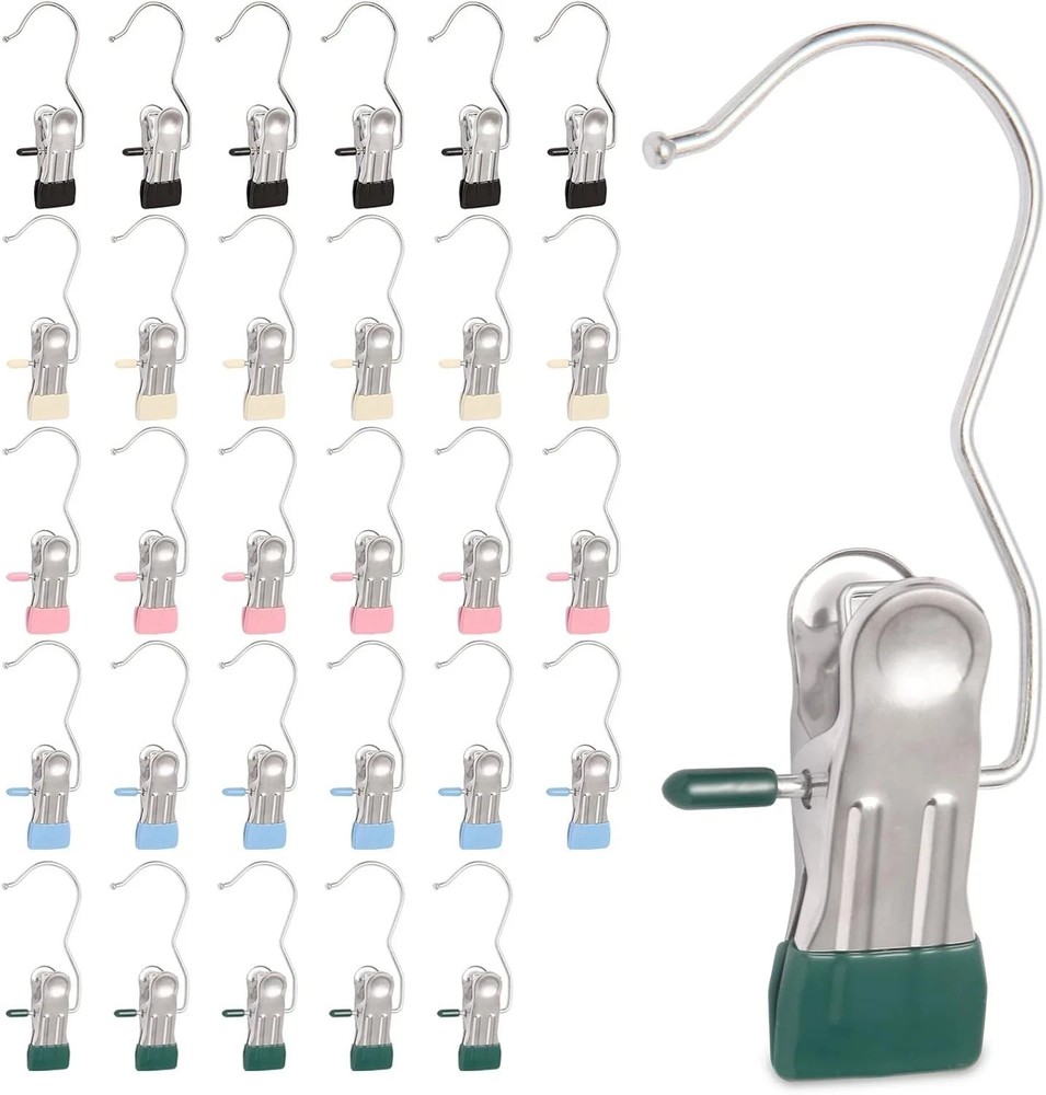 30 Pack Heavy Hanger Clips for Closet, Laundry Hooks Hanging Clips with, Clothes
