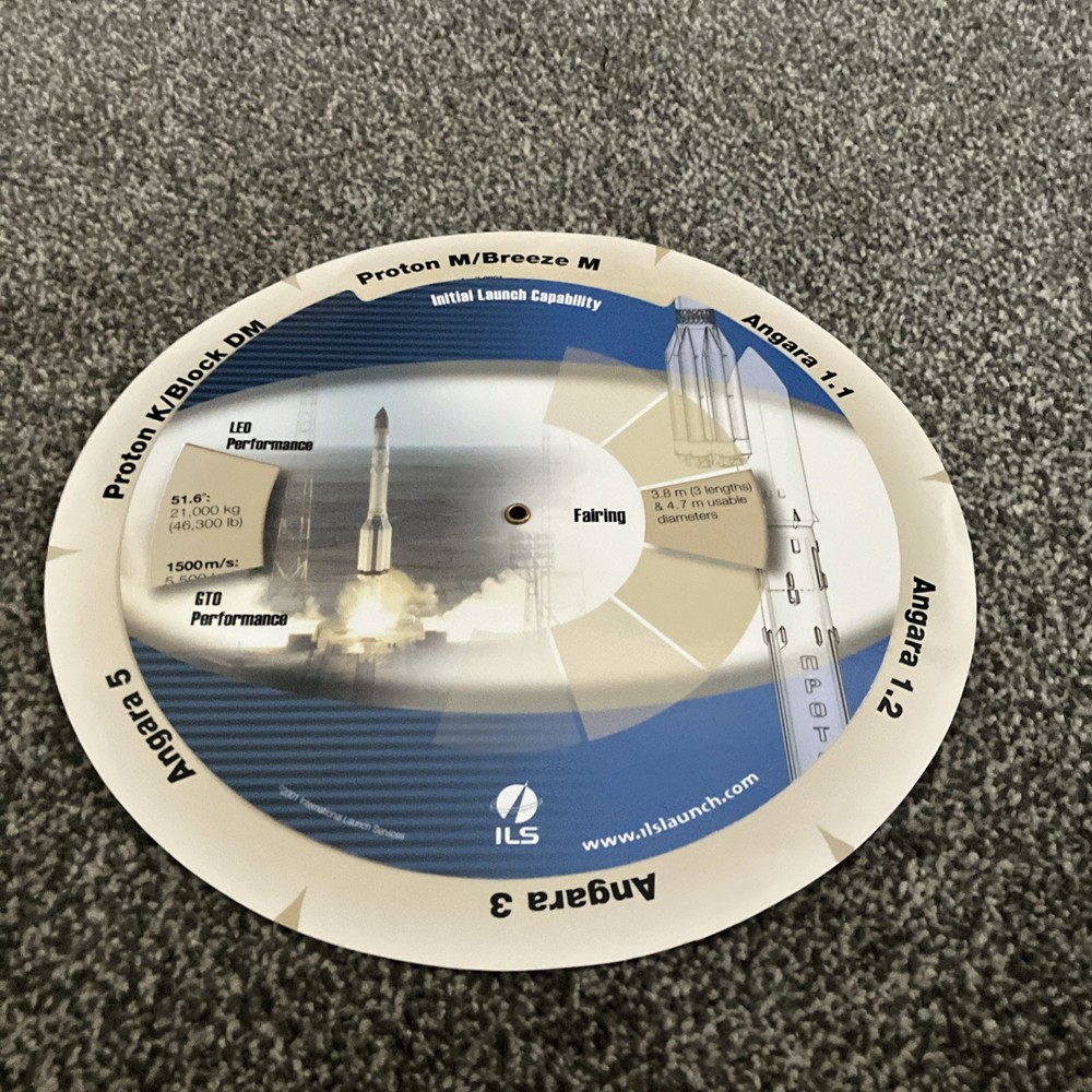 Initial Launch Capability ILS Space Rocket Dial Wheel Proton K/Block DM Angara