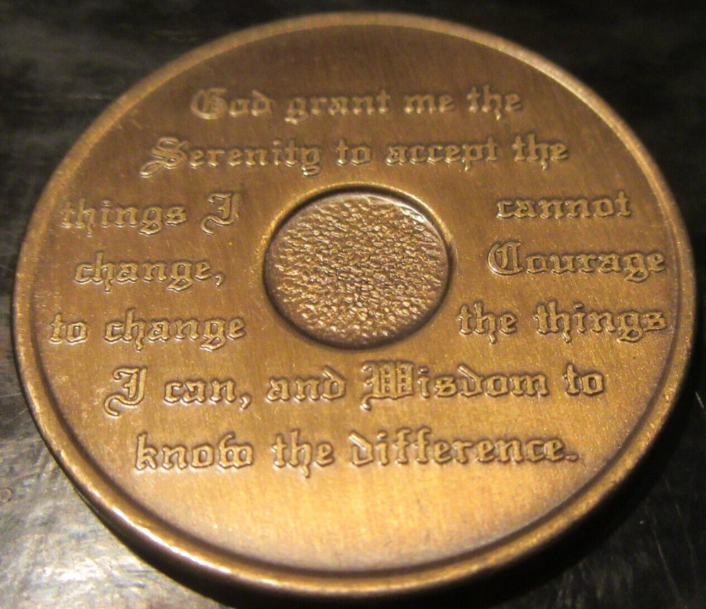 Alcoholics Anonymous AA 3 year Bronze old style Medallion Coin Chip Token