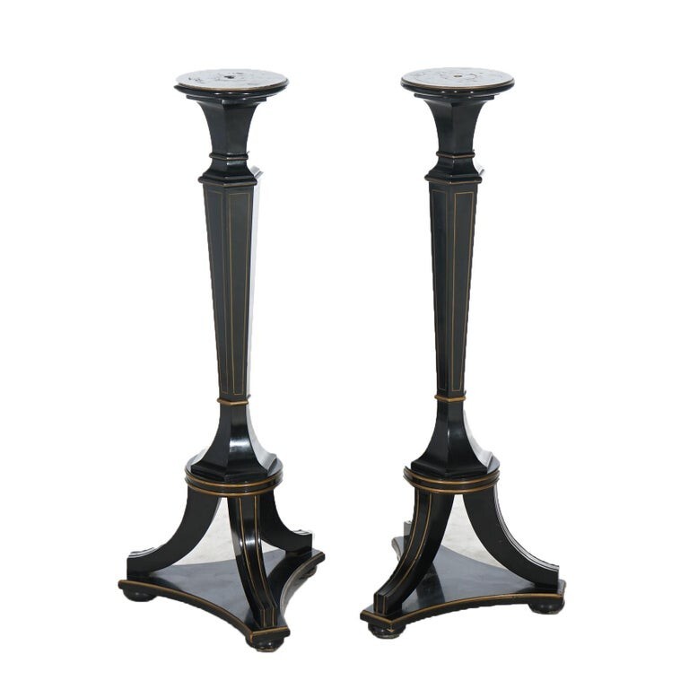 Pair of Neoclassical Ebonized Pedestals C1900