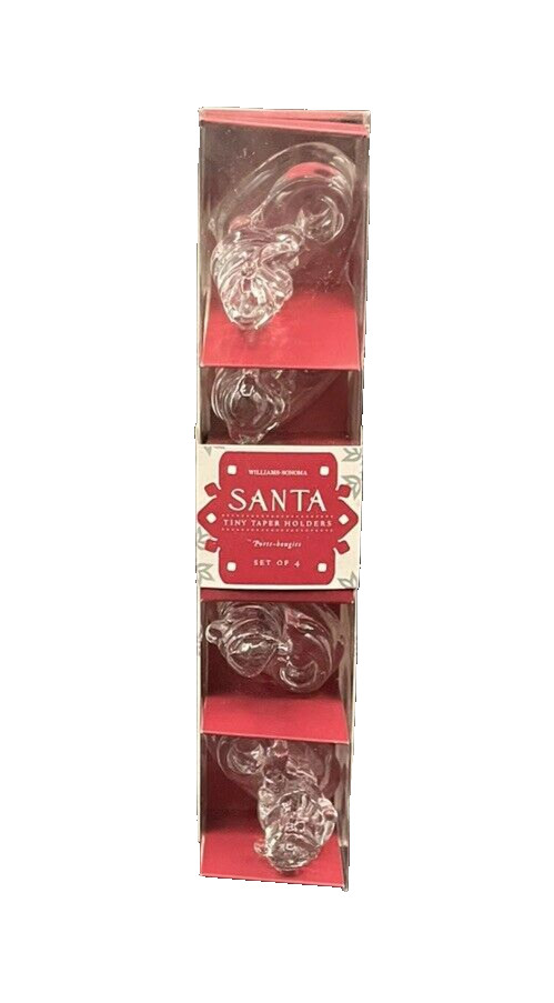 Williams-Sonoma Tiny Taper Santa Candle Holders Boxed