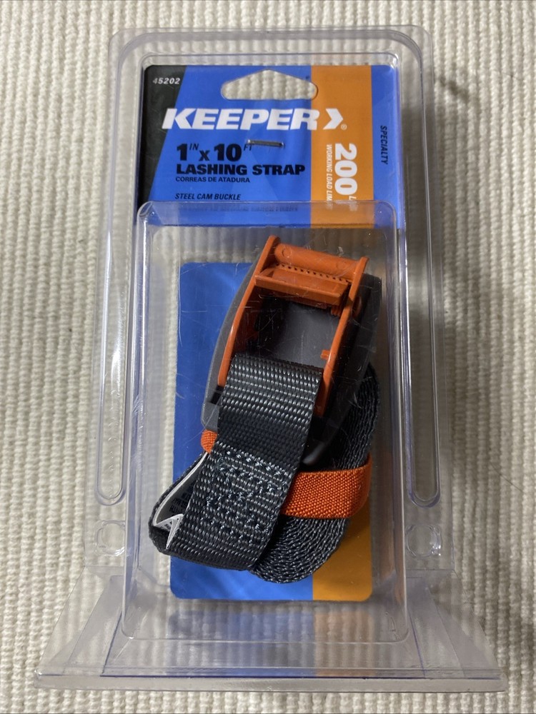 KEEPER 45202 LASHING STORING TIE-DOWN STRAP 1" X 10' 200LB WORKING LIMIT