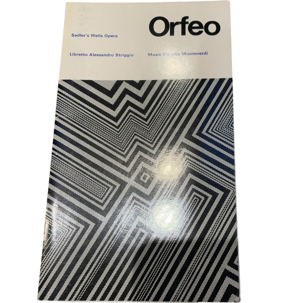 Sadler's Wells Opera Orfeo Programme Libretto Alessando Striggio Monteverdi