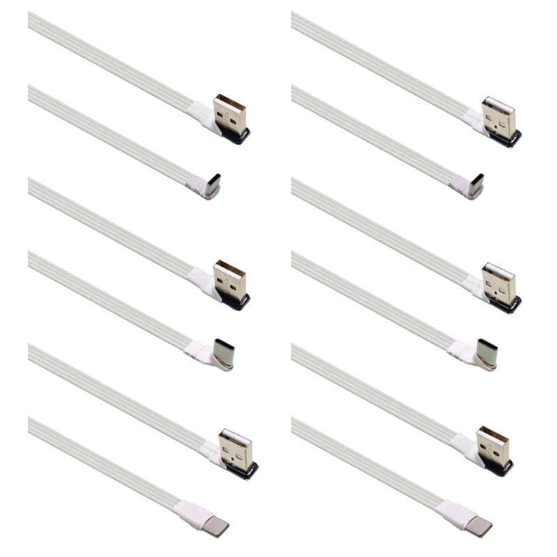 6 Lengths Option USB Type C Data Transfer Cable Angled Plug For Tight Space