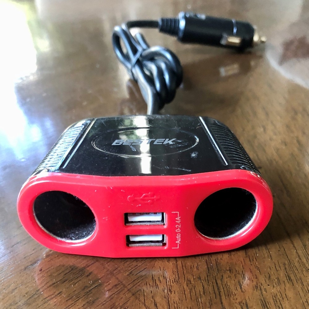 BESTEK 150W 2-Socket Cigarette Lighter Splitter Power Adapter with 2 USB Outlets