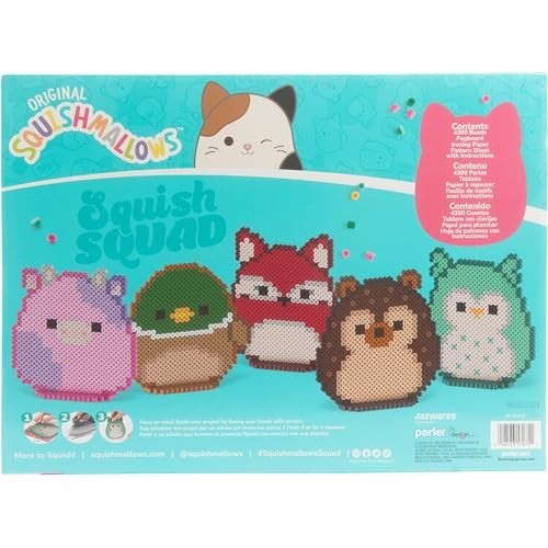 Fused Bead Activity Kit - 5 Unique Patterns, 4393 Pieces, Multicolor Craft Set