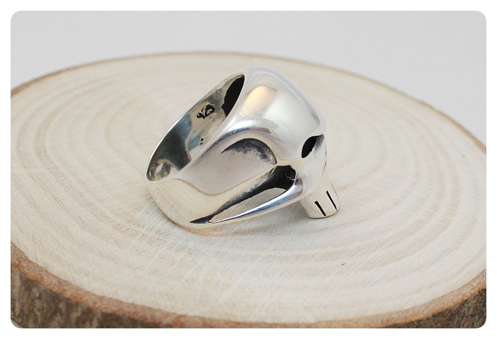 925 Sterling Silver Skull Punisher Men's Ring