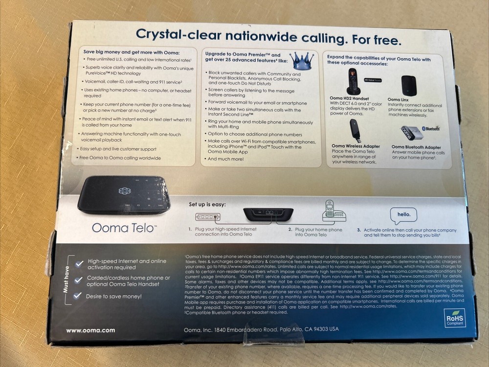 Ooma Telo VoIP Free Home Phone Service