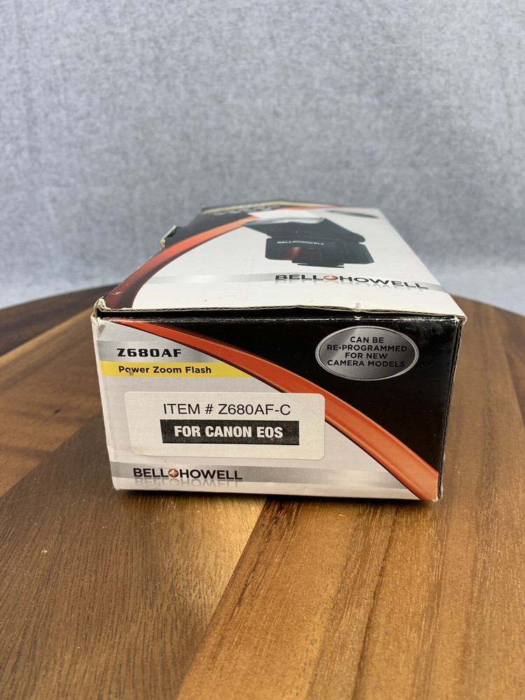 Bell Howell Z680AF-C Power Zoom Flash Black Reprogrammable For Canon EOS