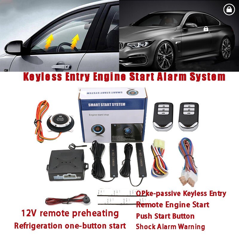 Keyless Entry Engine Start Alarm System Push Button Remote Starter Stop Car