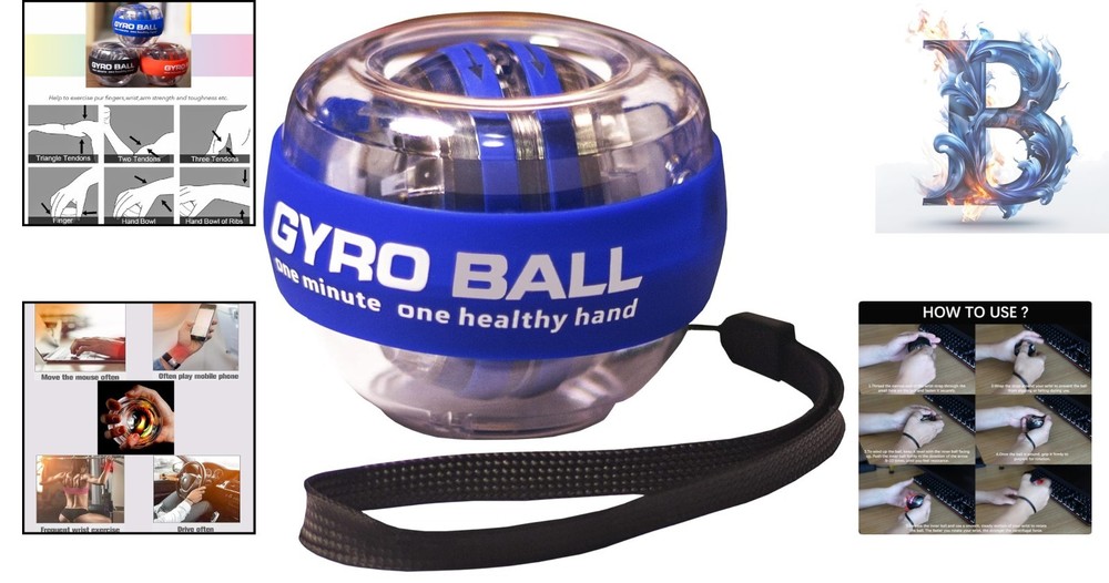 Auto-Start LED Wrist Gyro Ball - Forearm Exerciser for Strength and Coordination