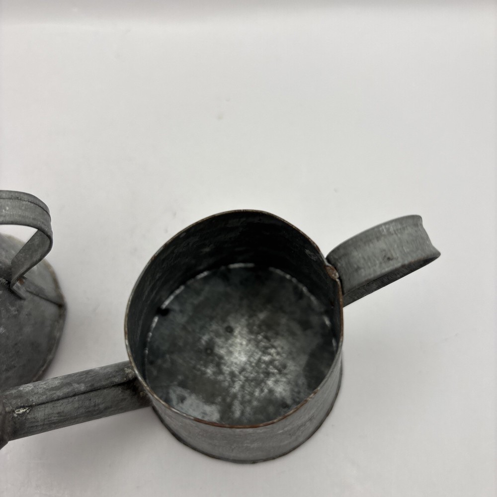 Set of 2 Mini Galvanized Watering Cans Decorative 2.25 Inch Rust