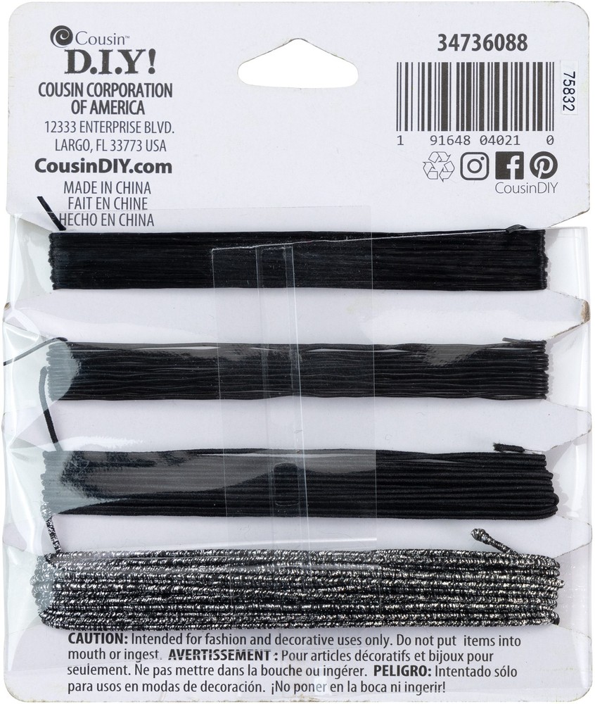 6 Pack - CousinDIY Stretch Cord-Multifilament Black - 34736088