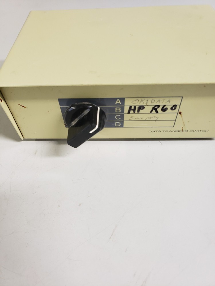 Data Transfer A-B-C-D Switch Box with 25Pin Input Output Connector No Power Cord