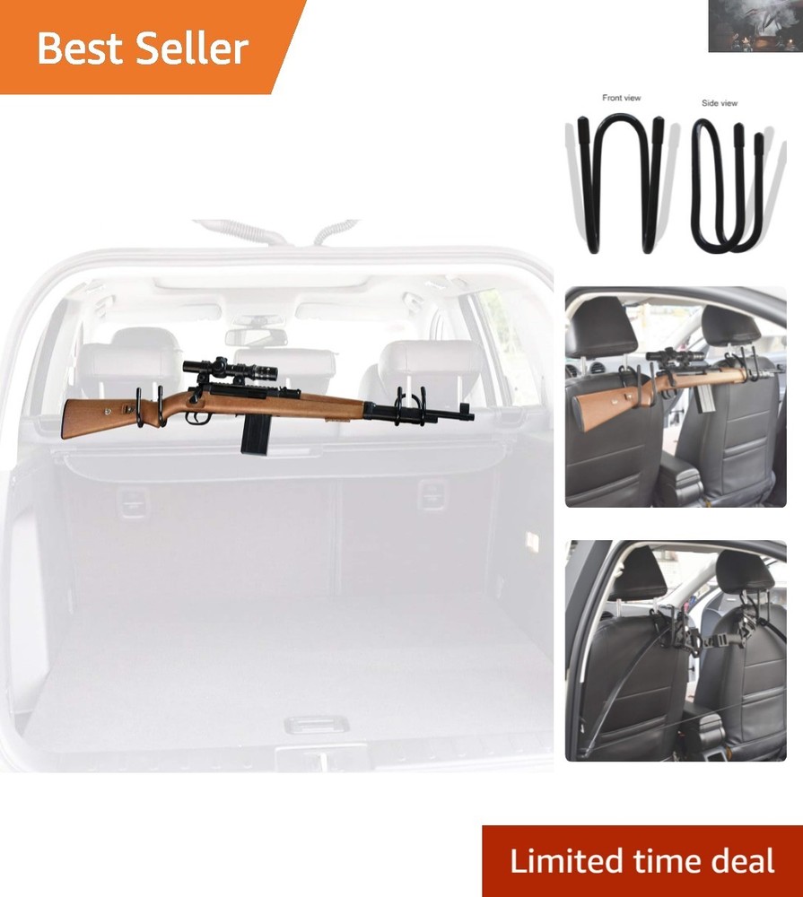 Adjustable Seat Back Gun Rack and Bow Holder for Secure Vehicle Storage