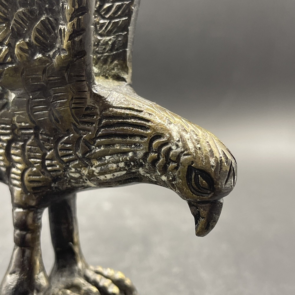 Antiqued Metal Eagle Bird Statue Figurine