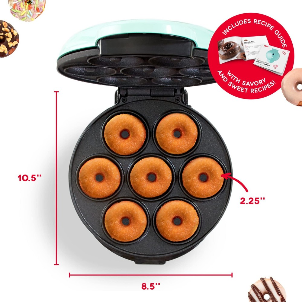 New Dash Mini Donut Maker Machine For Kid Friendly Breakfast Snacks Desserts