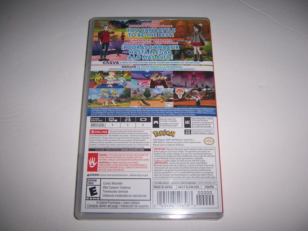 Original Box Case Replacement Nintendo Switch for Pokemon Sword
