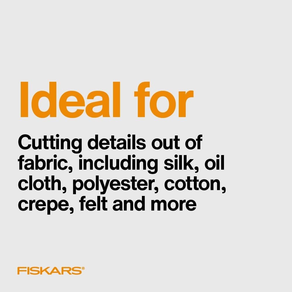 Fiskars Micro-Tip Spring Assisted Scissors, Precision Cutting Stainless Steel Bl