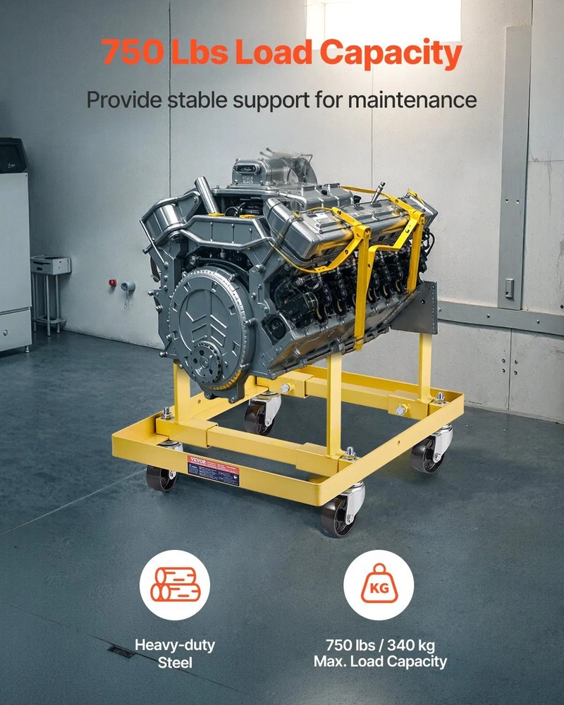 Engine Stand, 750 LBS Load Capacity Engine Motor Stand with Adjustable Width & L