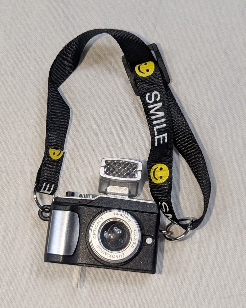 Mini Digital Camera Toy Doll Accessory With Over The Shoulder Strap